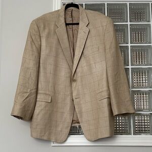 Chaps Beige Checkered Blazer